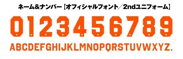 ネーム&ナンバーフォント